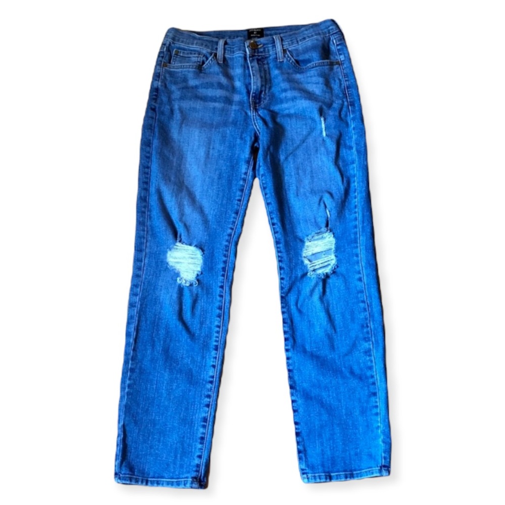3/$20 JUST BLACK Cropped Distressed Straight Leg Jeans Blue Womens Size 27